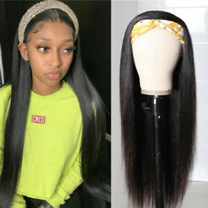 Headband Wig Straight Wigs for Black Women 22 Inch Glueless None Lace Front