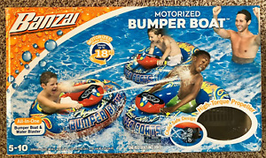 🔥 NEW - Banzai Aqua Blast Motorized Bumper Boat - Inflatable Float Water Pool