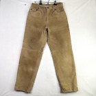 Skotts Suede W2W Pants Mens 34 (32x30) Regular Fit Tan Cotton Lining Washable