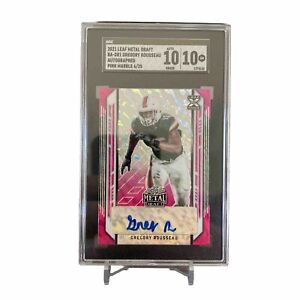 New Listing2021 Leaf Metal Draft Greg Gregory Rousseau Pink Marble RC Auto #6/25 SGC 10/10