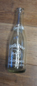 Vintage BLACK BEAR BEVERAGES St. Francis WI 7 fl. oz. clear soda bottle