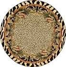 Wildlife Collection Animal Inspired with Cheetah Bordered Design Area Rug, 8 Ft,