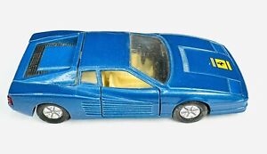 Vintage Ferrari Testarossa Pull Back Car Toy Tilt Lights blue SS-913 1/43 Scale