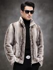 Mink Coat Mens Thickened Warm Coat Fur Windproof Mink Fur Jacket Casual Overcoat