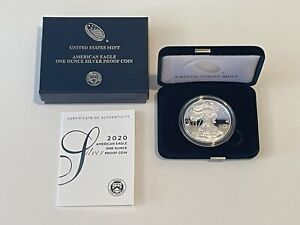 2020 - W Proof American Silver Eagle with Original Box & COA and OGP!