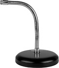 Gooseneck Microphone Stand, Round Base, For Desktops, Lecterns, Amplifiers
