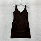 Y2K Vintage New York & Company Babydoll Mini Shift Dress XS Brown Layering
