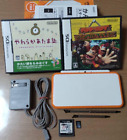 New Nintendo 2DS LL Console System White Orange W/Box, Charging adapter