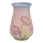 Rookwood 1943 Vintage Pottery Vellum Red Poppy Ceramic Vase 6350 Shirayamadani
