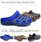 Men's Garden Clogs Boat Shoes Mules Slip-On Casual Two-tone Slippers Sandals