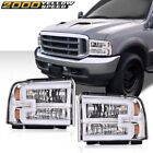Fit For 2005-2007 Ford F250 F350 Super Duty LED DRL Clear/Chrome Headlights New (For: 2006 F-350 Super Duty)