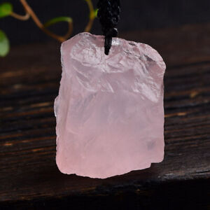 Natural Pink Rose Quartz Pendant Chakra Healing Crystal Gemstone Necklace Gift