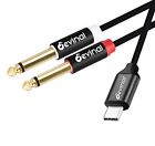 USB C to 1/4 inch Audio Cable Type C to Dual 6.35mm TRS Stereo Aux Cord Y S