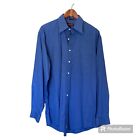 Nordstrom Blue Button Up Long Sleeve Cotton Shirt Size 16-36 Men's Smartcare