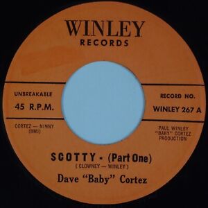 DAVE BABY CORTEZ: Scotty (Part One & Two) WINLEY R&B Doo Wop 45 VG++