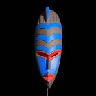 African Colorful Mask Hand Carved Traditional Wooden Wall Decor Tribe Ghana-8003