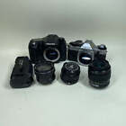 Lot of 2 Camera Pentax K10D / Canon AE-1 With Lens