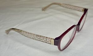 Coach Eye Glasses Pink HC 6049 (Tia) Burgundy/Pink Crystal Preowned Frame Only