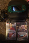 Sony PSP 3000 Green Handheld System zelda  style. with 128gb card, carry case, ]
