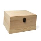 (1-Pack) 10.8x7x8x5.7-Inch Large Unfinished Wooden Box with Hinged 10.71x8x5.66