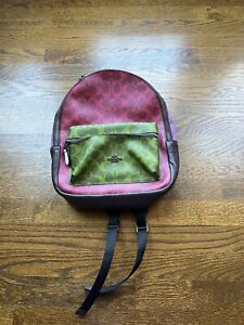 Coach Backpack Pink/ Brown/ Green Medium Sized