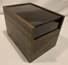 Vintage Wood CD File Photography Media Storage Box Bin Container