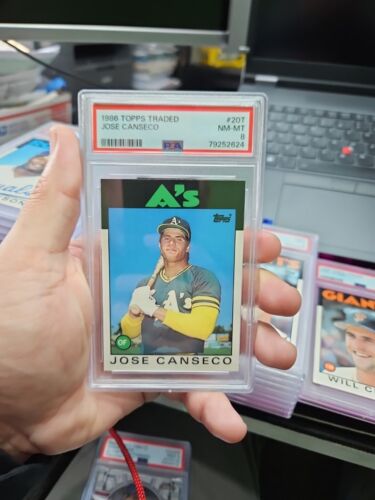 1986 Topps Traded #20T Jose Canseco Rookie Baseball Card PSA 8 EX-MT