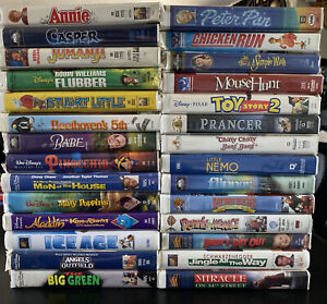 Walt Disney Pixar MGM Fox Universal 20th VHS Clamshell Home Video Huge Lot 28