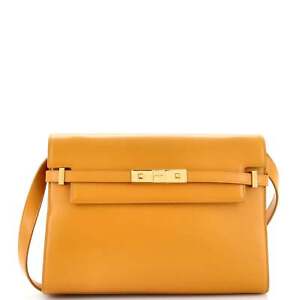 Saint Laurent Manhattan Shoulder Bag Leather Medium Orange
