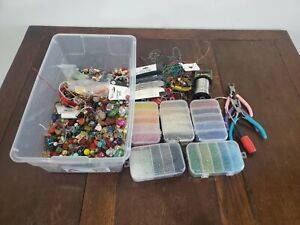 LARGE Lot Of Jewlery Crafting Beads And Wire