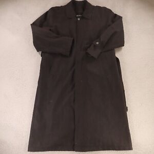 VINTAGE Hugo Boss Coat Mens 3XL Black Polyester Overcoat Trenchcoat Lined 48R