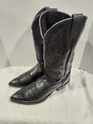 Boots Vintage Justin 1434 Black Leather Pointed Toe Western Cowboy  Men Sz 10.5D