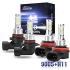9005 H11 LED Combo Bulbs Headlight High Low Beam for Peterbilt 579 389 White 4x (For: Peterbilt 567)