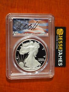 2023 W PROOF SILVER EAGLE PCGS PR70 DCAM FIRST DAY OF ISSUE FDI PAUL BALAN FLAG