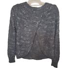 Banana Republic Grey w/Silver Open Cross-Back Sweater - S - Wool Blend