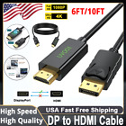 Display Port DP to HDMI Cable Adapter Audio Video PC HDTV 4K 2160P 1080P 60Hz US