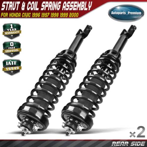 2x Complete Strut & Coil Spring Assembly for Honda Civic 1996-2000 L4 1.6L Rear (For: 1998 Honda Civic EX Coupe 2-Door 1.6L)
