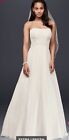 David’s bridal strapless wedding gown 12 P A-line