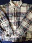 Wrangler Button Down Mens Large Fleece Sherpa Lined Plaid Flannel Shirt Shacket