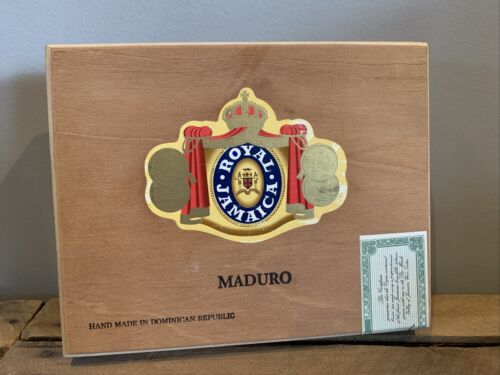 Royal Jamaica Cigar Wood Box Empty Dominican Republic 9 X 7.25 X 1.5 - 12