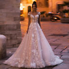 Elegant Off Shoulder Wedding Dresses Cap Sleeves A-line Applique Gowns Plus Size