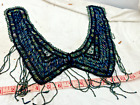 antique art deco egyptian revival glass bead lace dress collar iridescent!!!!