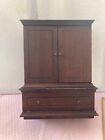 Antique Walnut Pipe Cabinet  with Pipe Compartment and Tobacco Drawer