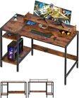 Computer Desk with Shelves Gaming Writing Desk Study PC Table Workstation Rustic