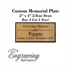 PET MEMORIAL PLATE - Beautiful Two Tone With Personalized Solid Brass Plate