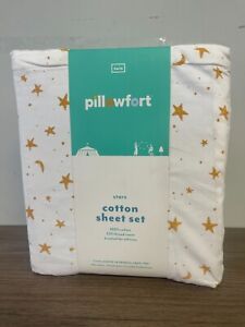 Pillowfort Stars Cotton Twin 3pc Sheet Set 220 Thread Count NEW
