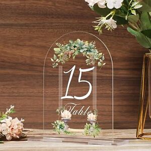 Arch Acrylic Table Numbers 115 With Stands For Wedding Reception 5x7