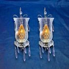 Pair Glass & Chrome sconces with prisms Wired Pair Beautiful Classy 100E