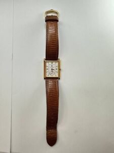 Concord Tank 58-09-648 18K Gold Quartz Watch w/ Cartier Leather Band