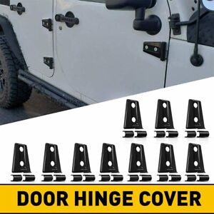 10pcs Hood & Door Hinge Cover for 07-18 Jeep Wrangler JK JKU Unlimited Parts NUS